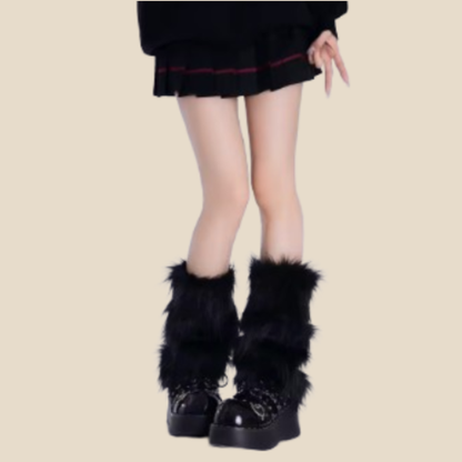 Leg Warmers Fourrure Punk/Grunge – Accessoire Alternatif