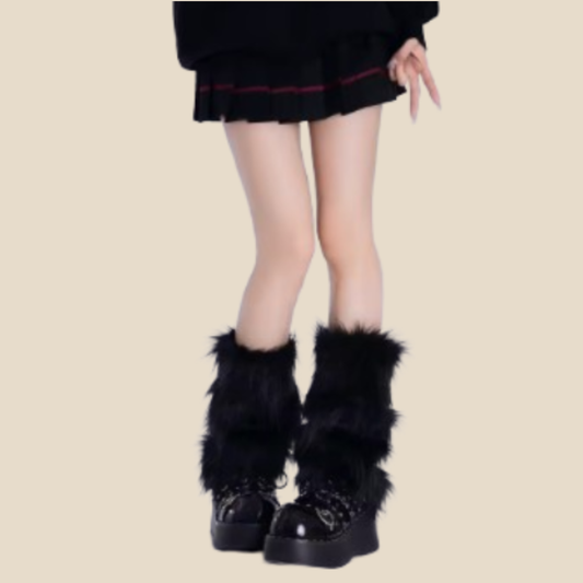 Leg Warmers Fourrure Punk/Grunge – Accessoire Alternatif